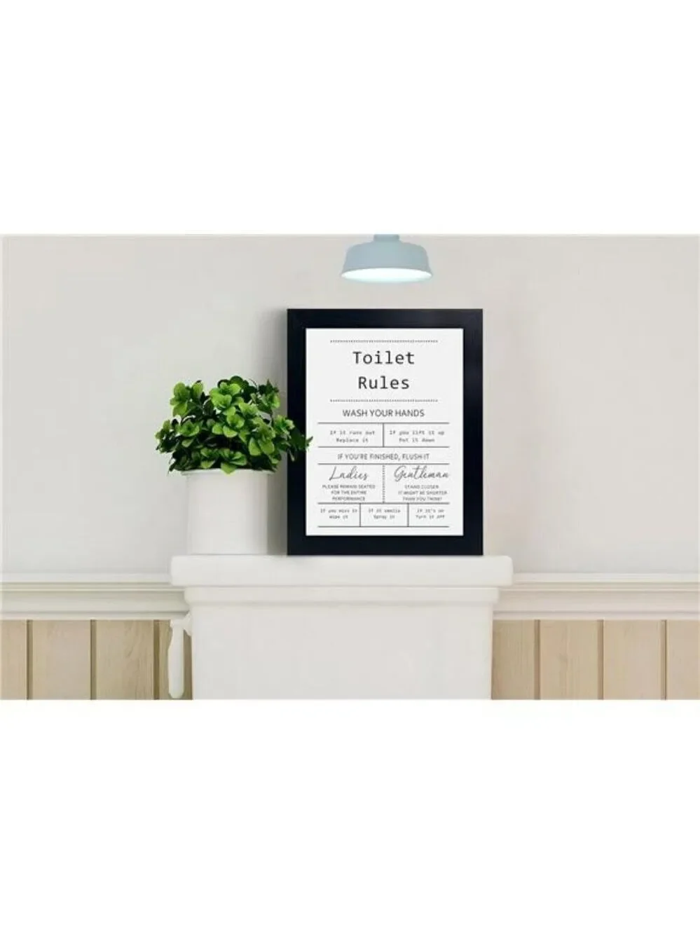 Funny Bathroom Wall Art Sign Guest Bathroom Decor Black Framed 8x10 Inches